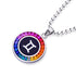 Gemini-Rainbow colored synthetic gemstone Accent Zodiac Name Pendant Necklace in 18k Gold-Plated Sterling Silver